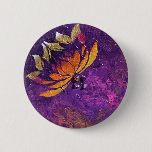 Badge Rond 5 Cm Duvet de Lotus