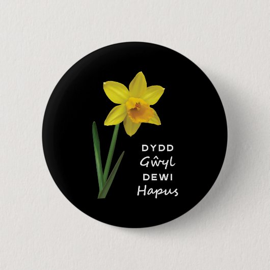 Badge Rond 5 Cm Dydd Giles Dewi Hapus Joyeux St David's Day (Devant)
