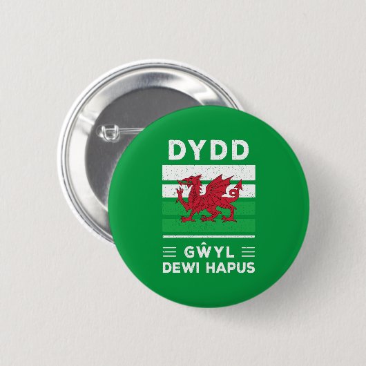 Badge Rond 5 Cm Dydd Giles Dewi Hapus Joyeux St Davids Jour 2 (Devant & derrière)
