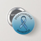 Badge Rond 5 Cm Dysautonomia Bleu Sensibilisation Ruban Pin (Devant & derrière)