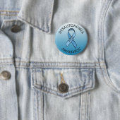 Badge Rond 5 Cm Dysautonomia Bleu Sensibilisation Ruban Pin (En situation)