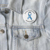 Badge Rond 5 Cm Dysautonomia Bleu Sensibilisation Ruban Pin (En situation)