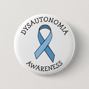 Badge Rond 5 Cm Dysautonomia Bleu Sensibilisation Ruban Pin