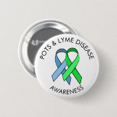 Badge Rond 5 Cm Dysautonomia et Lyme Sensibilisation à la maladie  (Devant & derrière)