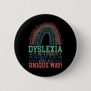 Badge Rond 5 Cm Dyslexie Ce N'Est Pas Un Handicap Dyslexie Sensibi