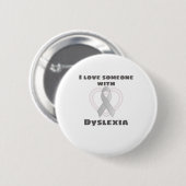 Badge Rond 5 Cm Dyslexie Sensibilisation J'Aime Quelqu'Un Avec Dys (Devant & derrière)