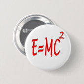Badge Rond 5 Cm E = MC2 (rouges) (Devant & derrière)