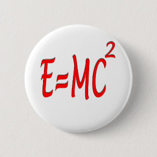Badge Rond 5 Cm E = MC2 (rouges)