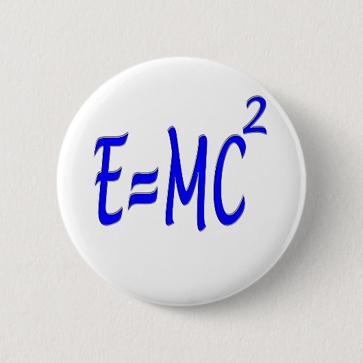 Badge Rond 5 Cm E = MC 2 (bleu) (Devant)