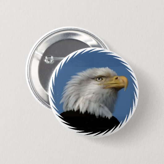 BADGE ROND 5 CM EAGLE-BUTTON CHAUVE (Devant & derrière)