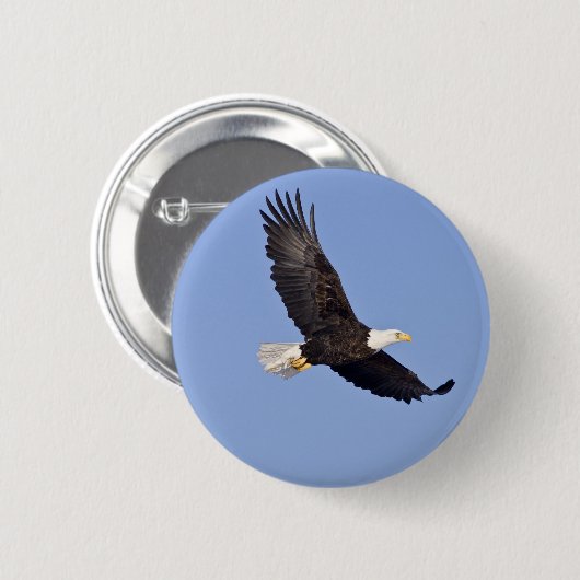 Badge Rond 5 Cm Eagle chauve américain (Devant & derrière)
