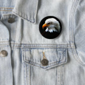 BADGE ROND 5 CM EAGLE CHAUVE AMÉRICAIN (En situation)