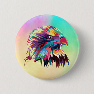 Badge Rond 5 Cm Eagle Head Conception Prismatique