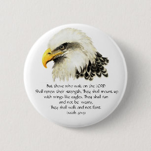 Badge Rond 5 Cm Eagle - inspiré - écriture sainte - ils cette