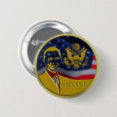 Badge Rond 5 Cm Eagle, Obama, changement - customisé (Devant & derrière)