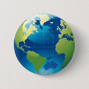Badge Rond 5 Cm Earth continent globe button