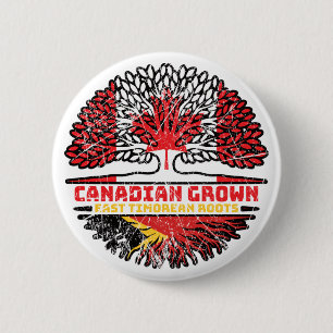 Badge Rond 5 Cm East Timor Oriental Timorean Canadian Canada Tree