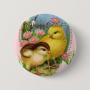 Badge Rond 5 Cm Easter Chicks - Happy Easter! Pin