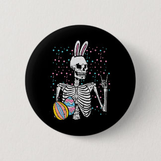 Badge Rond 5 Cm Easter Skeleton Bunny Rock Hand Rocker Boys Kids M