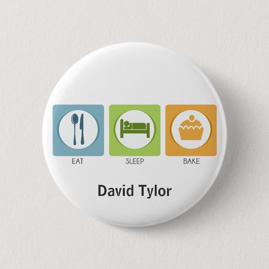 Badge Rond 5 Cm Eat Sleep Bake ! (Devant)