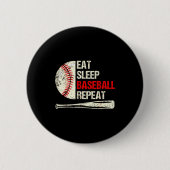 Badge Rond 5 Cm Eat Sleep Baseball Repeat Funny Baseball Player (Devant)