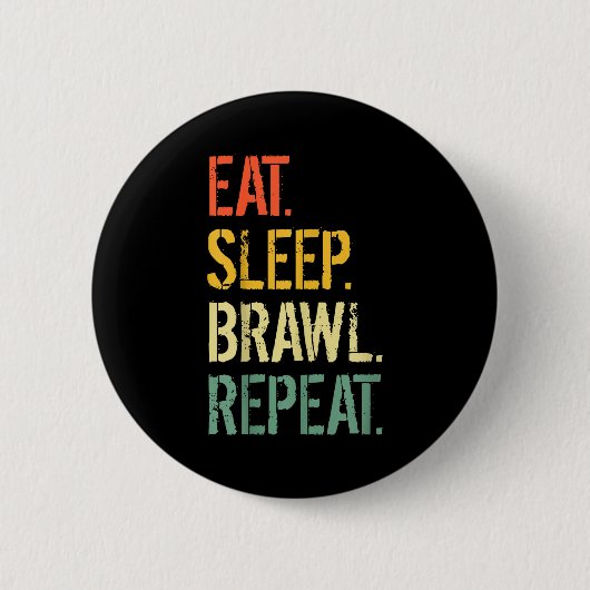 Badge Rond 5 Cm Eat Sleep Brawl Repeat Stars Funny Video Gamer Gam (Devant)