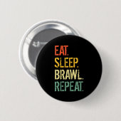 Badge Rond 5 Cm Eat Sleep Brawl Repeat Stars Funny Video Gamer Gam (Devant & derrière)