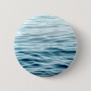Badge Rond 5 Cm Eau bleue ondulée