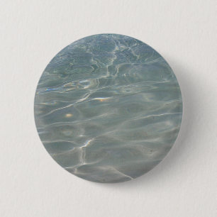 Badge Rond 5 Cm Eau des Caraïbes Bleu Abstrait Nature