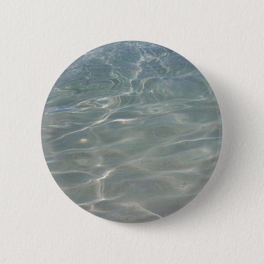 Badge Rond 5 Cm Eau des Caraïbes Bleu Abstrait Nature (Devant)