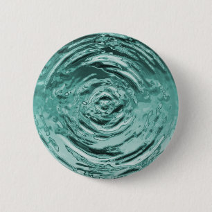Badge Rond 5 Cm Eau Turquoise