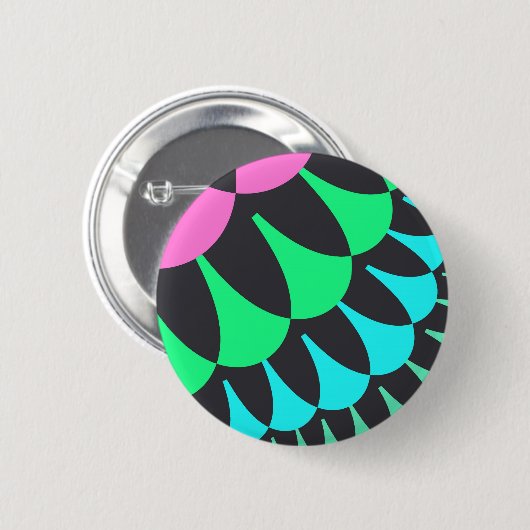 Badge Rond 5 Cm Écales bleu clair et vert (Devant & derrière)