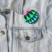 Badge Rond 5 Cm Écales bleu clair et vert (En situation)