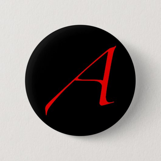 Badge Rond 5 Cm Écarlate athée un bouton (Devant)