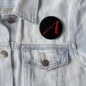 Badge Rond 5 Cm Écarlate athée un bouton (En situation)
