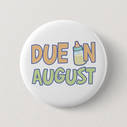 Badge Rond 5 Cm Échéance En Août (Devant)