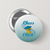 Badge Rond 5 Cm Échecs Chick #3 (Devant & derrière)