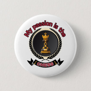 Badge Rond 5 Cm Échecs King Laurel Crown Passion Stratégie Puissan