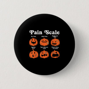 Badge Rond 5 Cm Échelle de douleur Citrouille Éffrayant Automne Ha