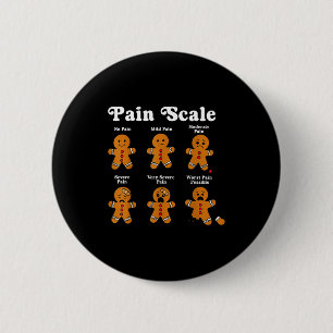 Badge Rond 5 Cm Échelle de douleur drôle bonhomme en pain d'épice 