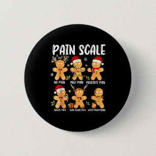 Badge Rond 5 Cm Échelle de douleur Gâteau de Noël Traumatisé Infir