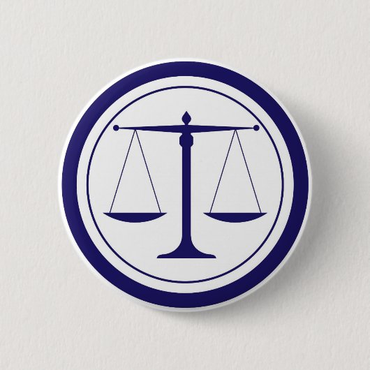 Badge Rond 5 Cm Échelles bleues de silhouette de justice (Devant)