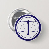 Badge Rond 5 Cm Échelles bleues de silhouette de justice (Devant & derrière)
