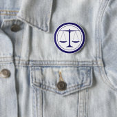 Badge Rond 5 Cm Échelles bleues de silhouette de justice (En situation)