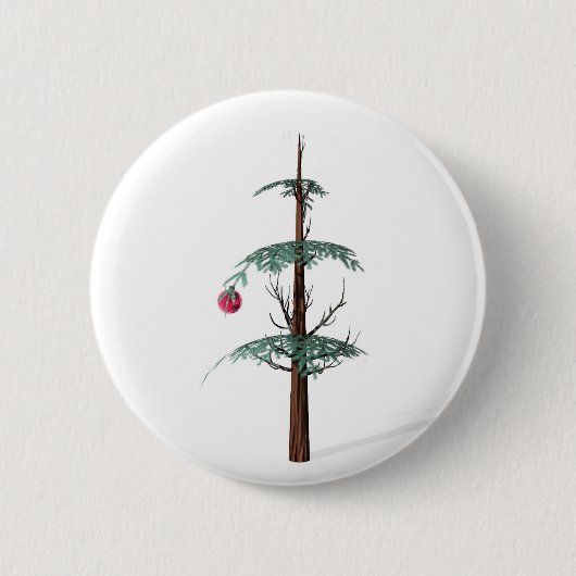 Badge Rond 5 Cm Échouer d'arbre de Noël (Devant)