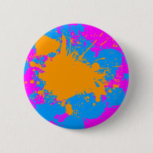 Badge Rond 5 Cm Éclaboussure de peinture du tigre 80s de Corey