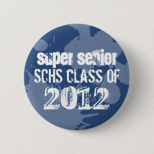Badge Rond 5 Cm Éclaboussure d'encre bleue classe terminale grunge
