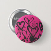 Badge Rond 5 Cm éclaboussures de coeur (Devant & derrière)