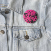 Badge Rond 5 Cm éclaboussures de coeur (En situation)
