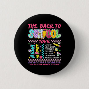 Badge Rond 5 Cm Éclair Abcd Retour au Tour scolaire Bruh We Ba
